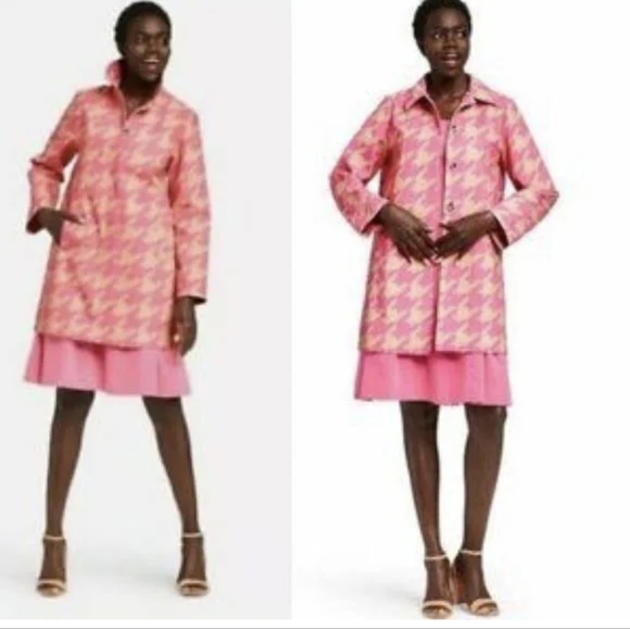 ISAAC MIZRAHI | NWOT Pink Houndstooth Jacket - Picture 4 of 16